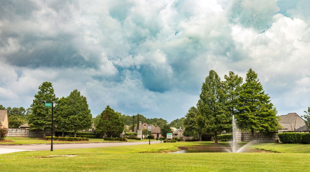 Greystone with pond