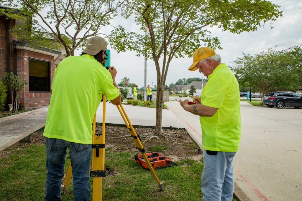 Topographic survey crew members