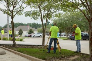 Topographic survey crew members