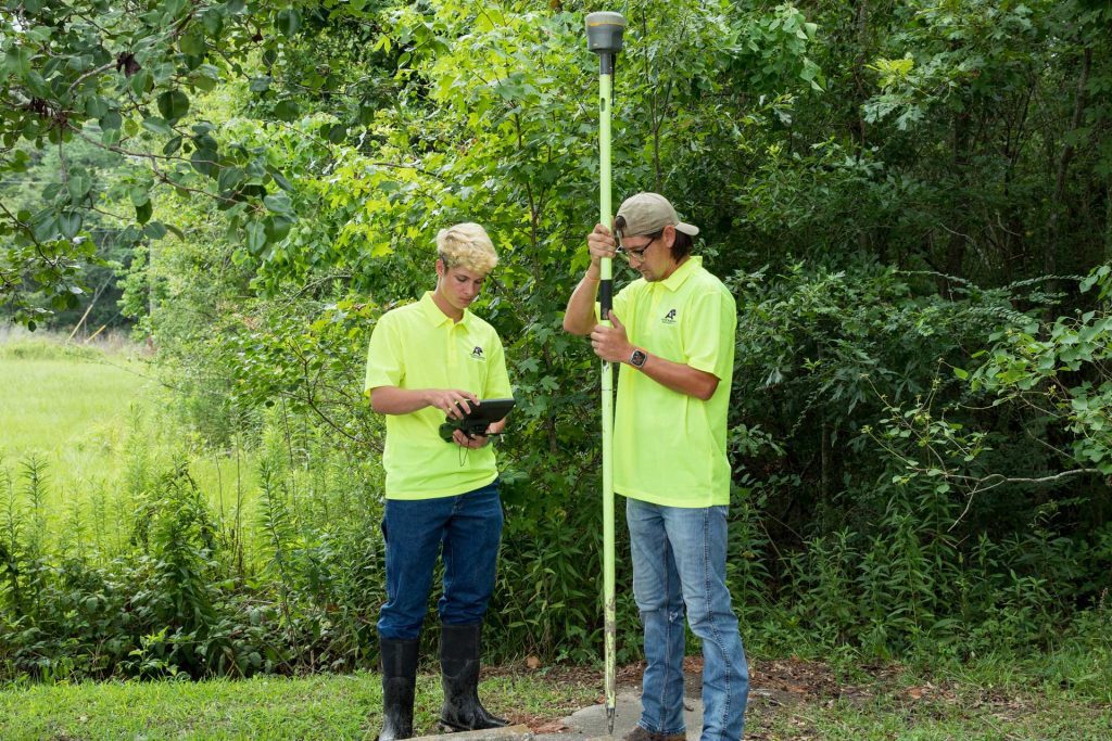 Topographic survey crew members